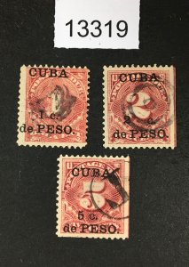 MOMEN: US STAMPS  CUBA # J1-J3 USED LOT #13319