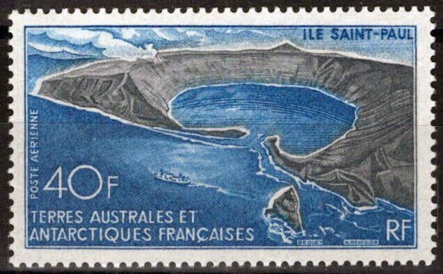 FSAT TAAF C13 MNH Aerial View Saint Paul Island Polar Antarctic ZAYIX FSA-S0182M