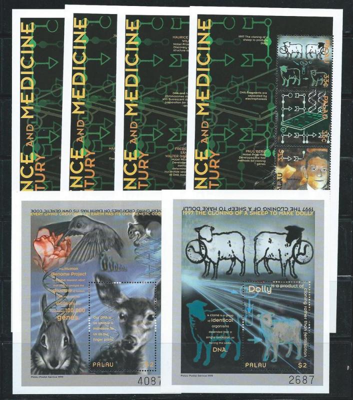 Palau 558-63 2000 Science and Medicines m/s and s.s. MNH