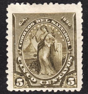 El Salvador Scott 137 unwtmk Fine mint OG HHR. 1st issue.