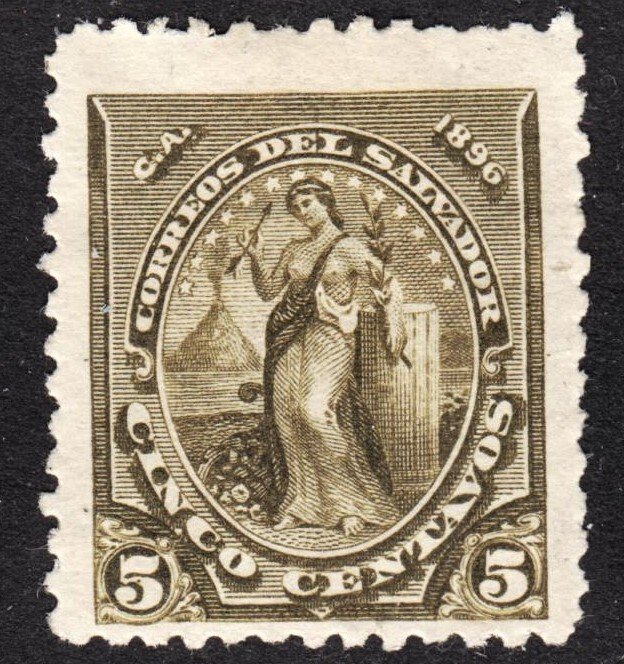 El Salvador Scott 137 unwtmk Fine mint OG HHR. 1st issue.