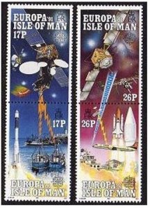 Isle of Man 468-471a pairs,MNH.Michel 464-467. EUROPE CEPT-1991.Space research.