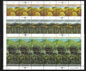 United Nations New York 522-3, Geneva 165-66 Vienna 80-81 Forests set Sheets MNH