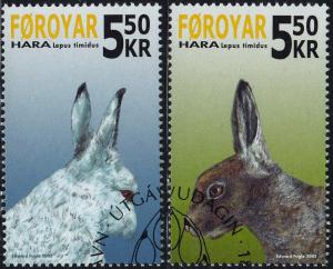 Faroe Islands - 2005 - Scott #454-55 - used - Mountain Hare