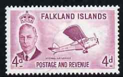 Falkland Islands 1952 KG6 Auster Aircraft 4d unmounted mi...