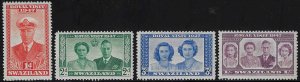Swaziland #44-47 Unused OG LH; Set of 4 - Royal Visit Issue (1947)