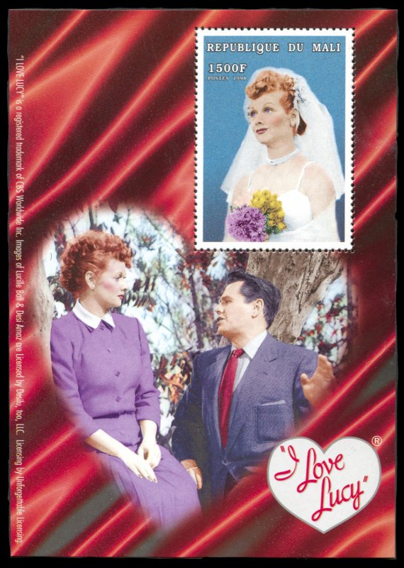 Mali Michel Block 121, MNH, I Love Lucy in wedding gown souvenir sheet