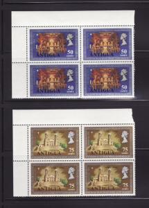 Antigua 293-294 Blocks of 4 MNH Christmas