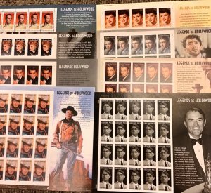 3152-4526 Legends of Hollywood  8 sheets FV $64  Issued1997-2011