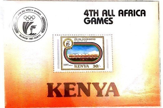 A) 1987, KENYA, IV AFRICAN-NAIROBI SPORTS GAMES, MULTICOLORED, KASARANI SPORTS C