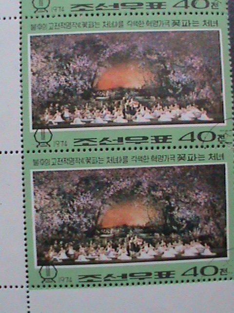 ​KOREA-1974- SC#1212-PAINTING- ON THE ROAD OF REVOLUTION CTO LARGE STAMP BLOCK