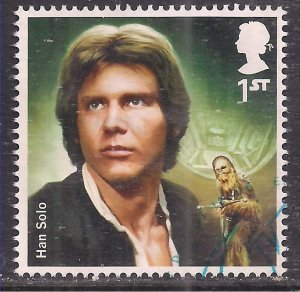 GB 2015 QE2 1st Star Wars Han Solo Ex Fdc SG 3762 ( A236 )