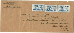 St. Pierre & Miquelon 1942 Western Union cover to the U.S., France Libre FNFL