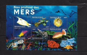 Guinea MNH S/S Fish 2001 6 Stamps