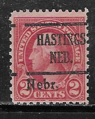 US#671  2c  Nebraska  Overprint precanceled  (MH) CV$3.00