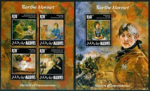 Maldive Islands - Paintings - BERTHE MORISOT - Set + S.S. - MNH