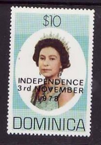 Dominica-Sc#601-unused NH $10.00 QEII-Independence-id2-1978-