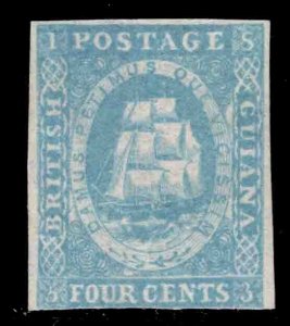 MOMEN: BRITISH GUIANA SG #20 IMPERF WATERLOW LITHO PALE BLUE £2,500 LOT #60100-1