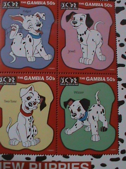 GAMBIA-DISNEY CARTOON-FAMOUS MOVIE-101 DALMATIANSE MNH-SHEET VERY FINE