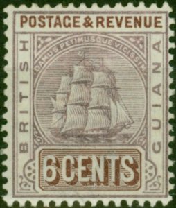 British Guiana 1889 6c Dull Purple & Brown SG197 Fine MM