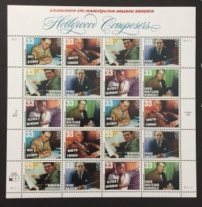 U.S. 1999 #3339-44 Sheet, Hollywood Composers, MNH(see note)