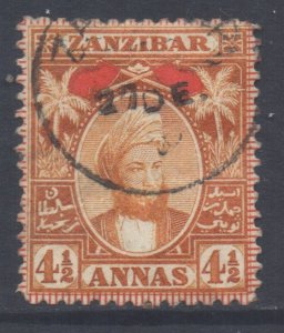 Zanzibar Scott 44 - SG165, 1896 Sultan 4.1/2a used