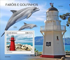 Guinea-Bissau - 2022 Lighthouses & Dolphins - Stamp Souvenir Sheet - GB220309b1