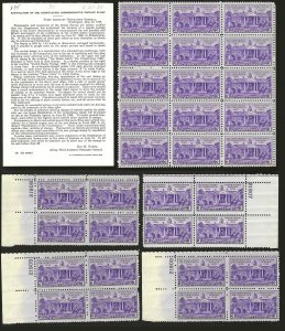 RARE US Stamp #835 Collection with Official Postal Notice and Plate Blocks