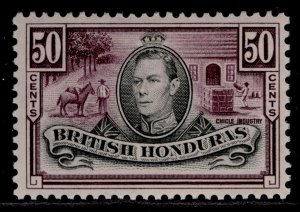 BRITISH HONDURAS GVI SG158, 50c black & purple, M MINT. Cat £40.