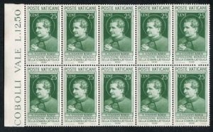Vatican 49 Error XF NH Unusually well centered Block of 10