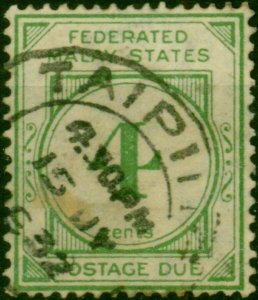 Fed of Malay States 1926 4c Green SGD3 Fine Used