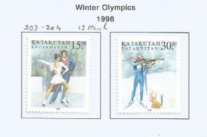 KAZAKHSTAN - 1998 - Winter Olympics - Perf 2v Set - Mint Lightly Hinged