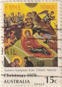 Australia #719 1979 15c Christ's Nativity Christmas USED-VG-NH. 