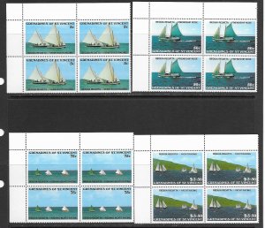 St. Vincent Grenadines 586-9  MNH Sailboats set  X 10, vf 2022 CV $11.50