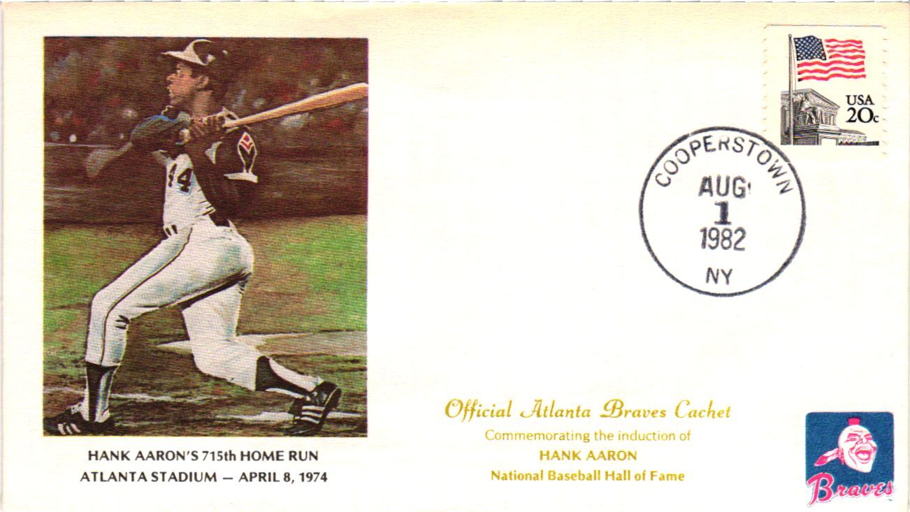 1982 Hank Aaron Hall of Fame Induction -Atlanta Braves Cachet