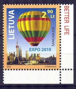 Lithuania 2010 Exhibition EXPO 2010 Shanghai Air Balloons Mi. 1036 MNH