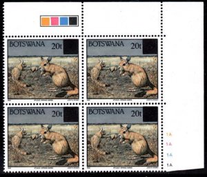 Botswana - 1996 20t on 2t Hare 1A Corner Block MNH** SG 817