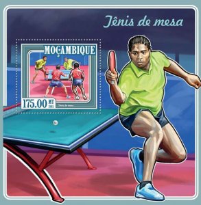 Table Tennis Sport Stamps Mozambique 2015 MNH 1v S/S