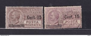 Italy 1924/27 Pneumatic Post Sc D9-10 MH/Used Overprint CV $77 15587