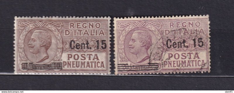 Italy 1924/27 Pneumatic Post Sc D9-10 MH/Used Overprint CV $77 15587