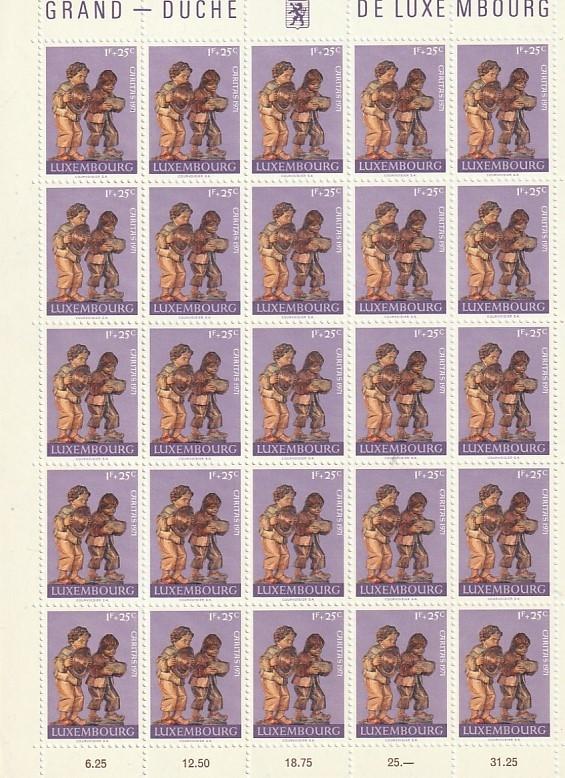 B282-B286 Luxembourg Semi-Postal Mint OGNH sheets of 25