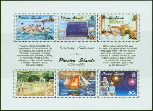 Pitcairn Islands 1991 Pitcairn Settlement Set of 6 Mini Sheet SG389-394 V.F MNH