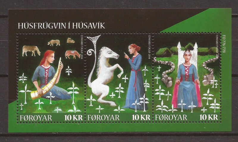 2014 Faroe Islands - Sc617 - MNH VF - Mini Sheet - Norden 2014 - Mythology III