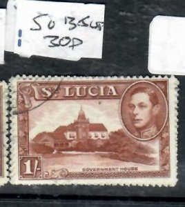 ST LUCIA  KGVI  1/-     SG 135   VFU      P0324A H