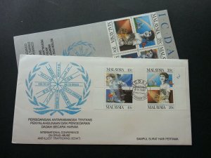 Malaysia Conference On Drug Abuse Rainbow Butterfly Bone 1987 Kites (stamp FDC)