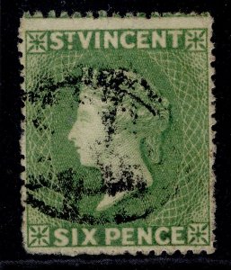 ST. VINCENT QV SG26a, 6d light yellow-green, FINE USED. Cat £30.