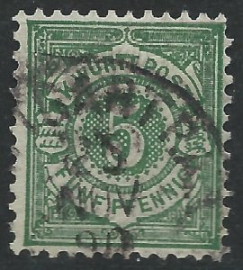 Wurttemberg 1890 - 5pf green - Mi56 used