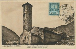 P0712 - Spanish ANDORRA - Postal History - MAXIMUM CARD 1932 - Architecture RARE