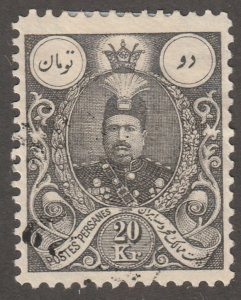 Persian stamp, Scott#443, used, hinged, 20kr, grey/black,  #ed-99