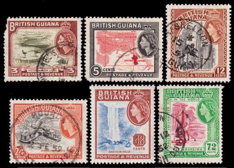 British Guiana Scott 279-282, 284-285 (1963-65) U/M H F-VF, CV $28.20 M